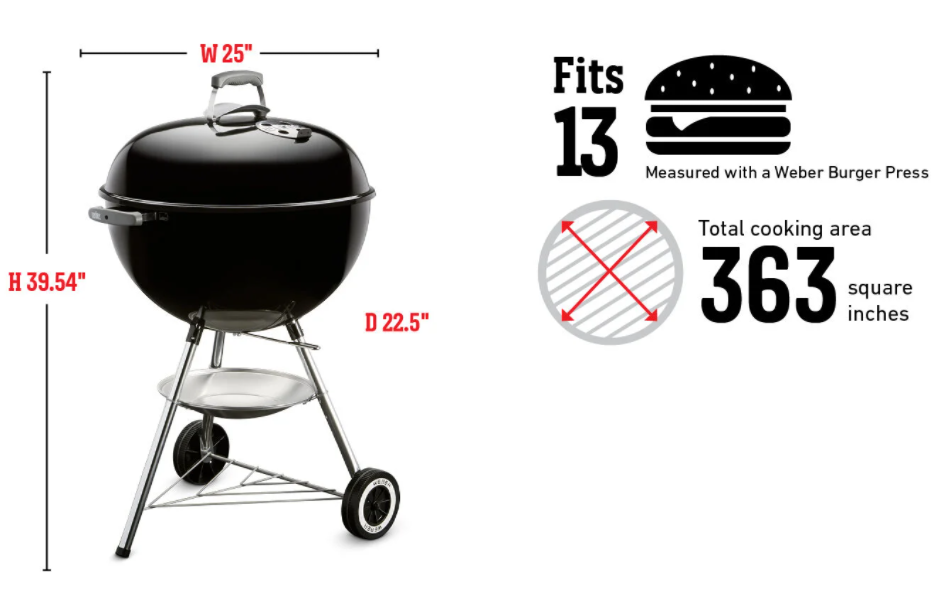 Weber Jumbo Joe Premium 22 Black Charcoal Grill 